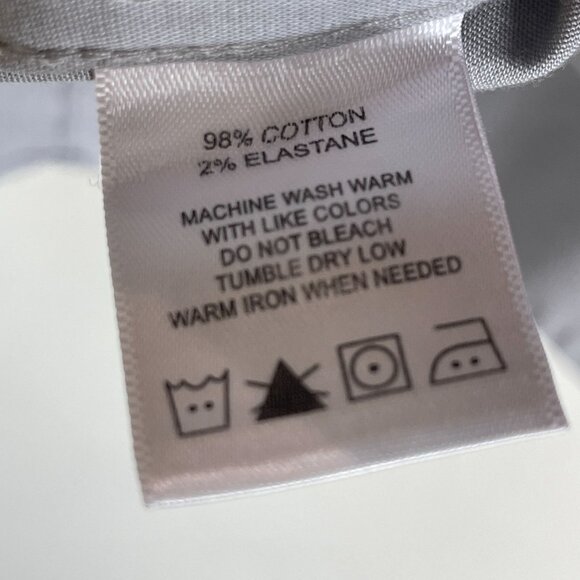 Foxcroft NYC Womens XL Non Iron Stretch Button Up Shirt Gray 3/4 Sleeve Blouse - Picture 5 of 10